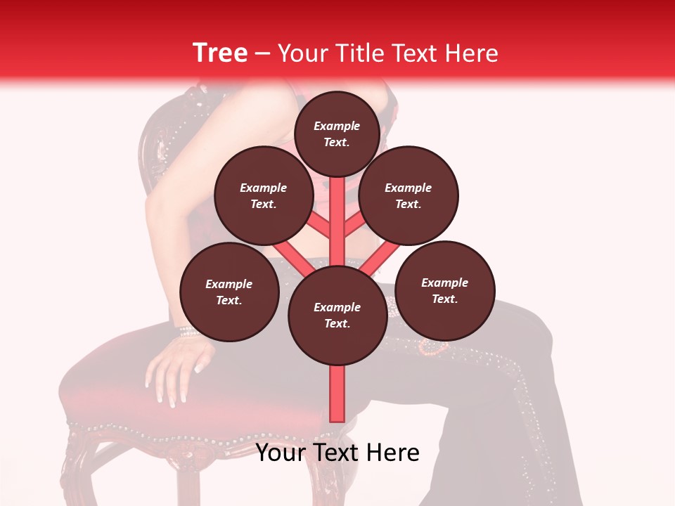 A Woman Sitting On Top Of A Red Chair PowerPoint Template
