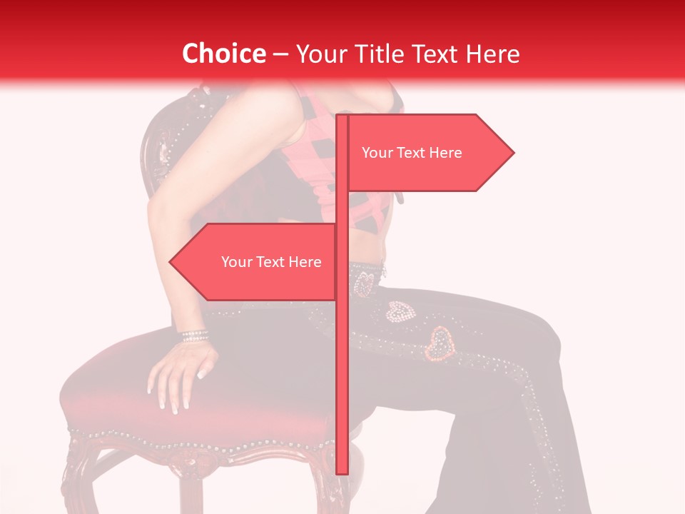 A Woman Sitting On Top Of A Red Chair PowerPoint Template