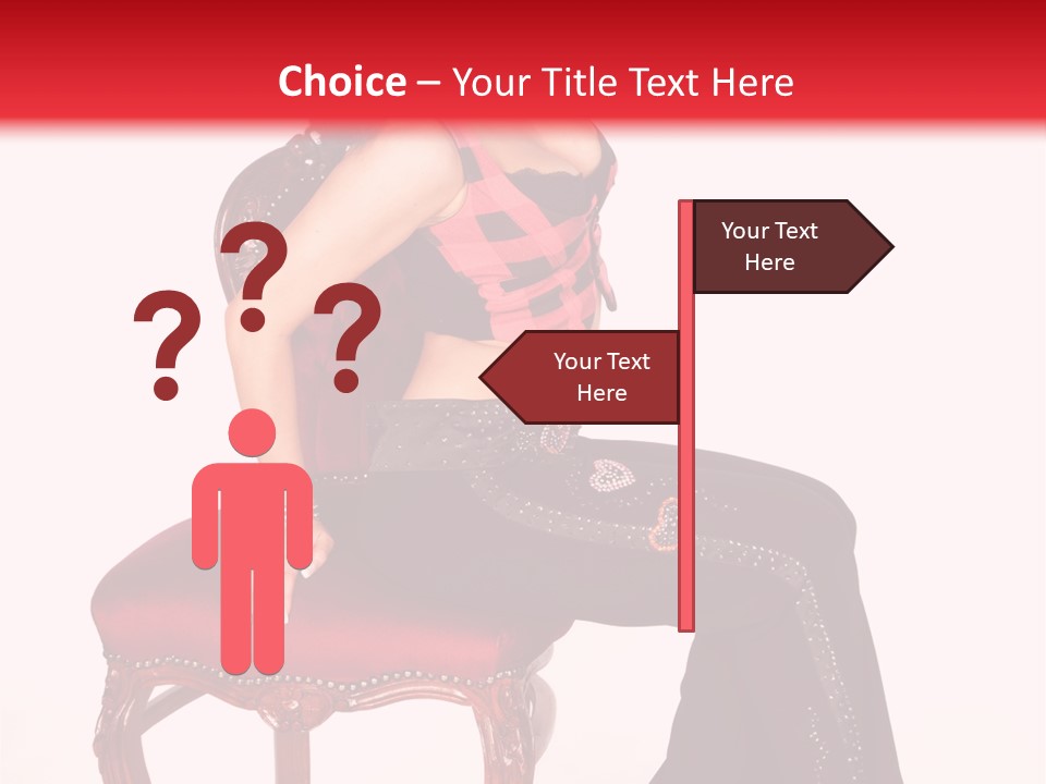 A Woman Sitting On Top Of A Red Chair PowerPoint Template