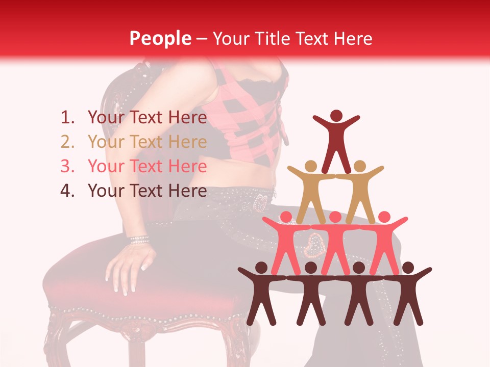 A Woman Sitting On Top Of A Red Chair PowerPoint Template