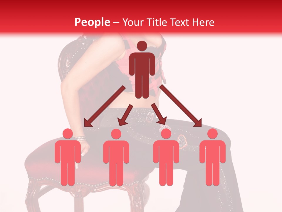 A Woman Sitting On Top Of A Red Chair PowerPoint Template