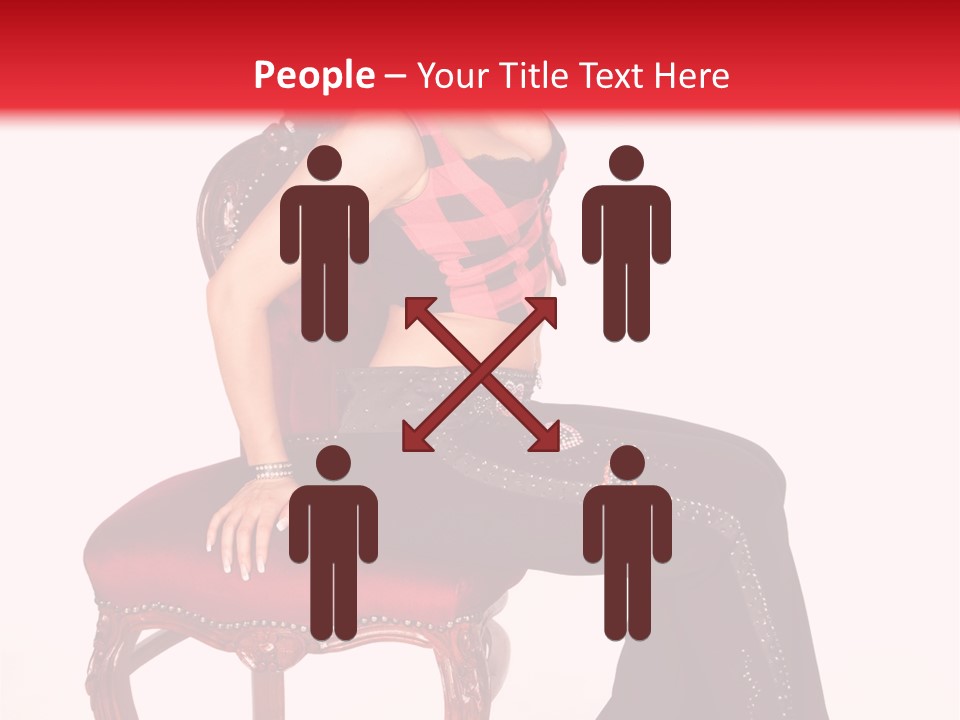 A Woman Sitting On Top Of A Red Chair PowerPoint Template