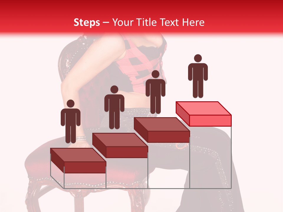A Woman Sitting On Top Of A Red Chair PowerPoint Template