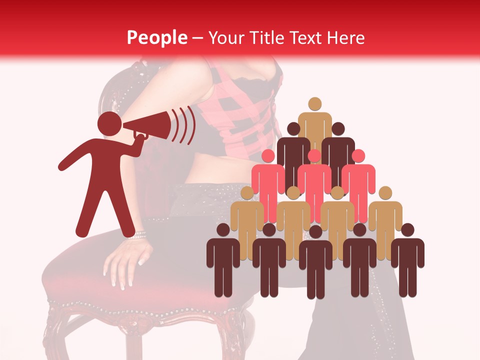 A Woman Sitting On Top Of A Red Chair PowerPoint Template