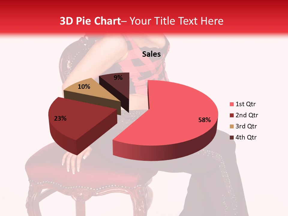 A Woman Sitting On Top Of A Red Chair PowerPoint Template
