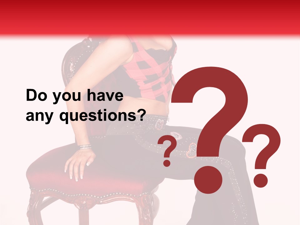 A Woman Sitting On Top Of A Red Chair PowerPoint Template
