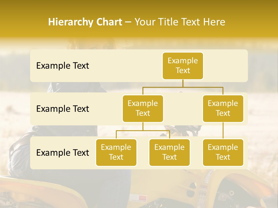 A Woman Is Sitting On A Yellow Motorcycle PowerPoint Template