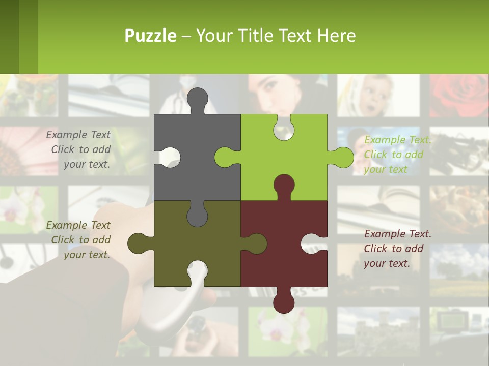 A Person Holding A Remote Control In Front Of A Bunch Of Pictures PowerPoint Template