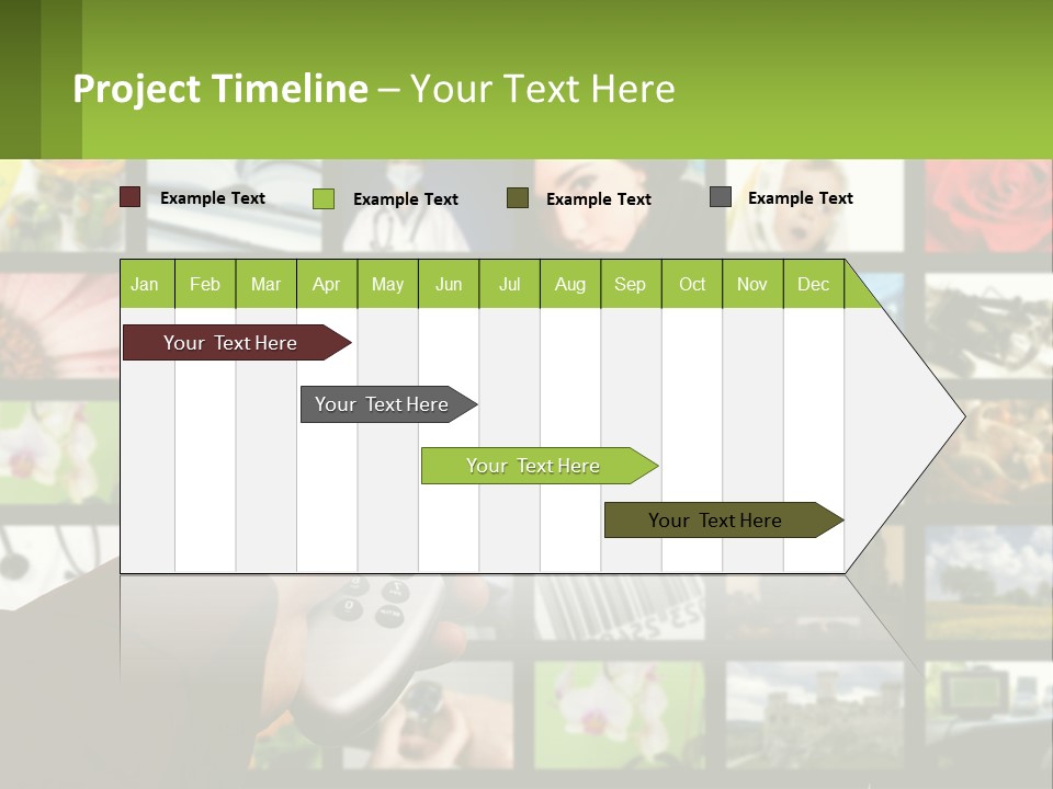 A Person Holding A Remote Control In Front Of A Bunch Of Pictures PowerPoint Template