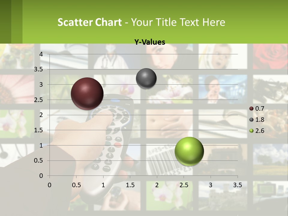 A Person Holding A Remote Control In Front Of A Bunch Of Pictures PowerPoint Template