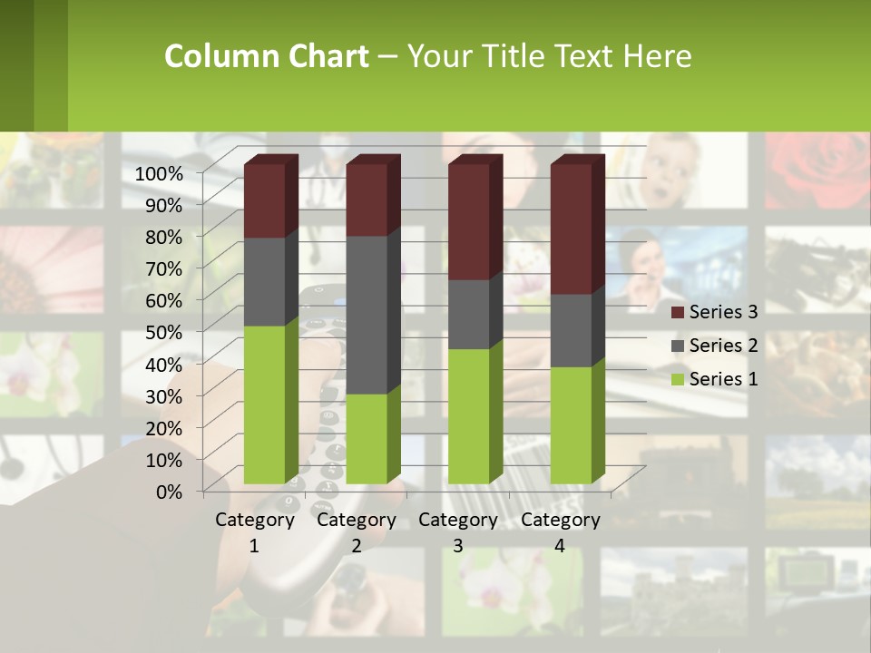 A Person Holding A Remote Control In Front Of A Bunch Of Pictures PowerPoint Template