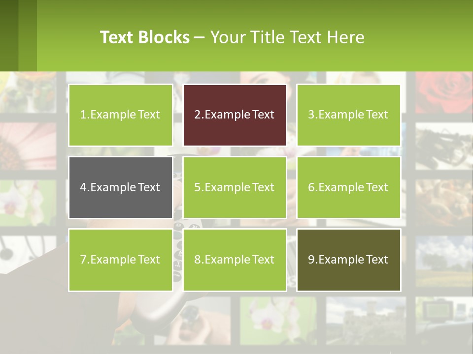 A Person Holding A Remote Control In Front Of A Bunch Of Pictures PowerPoint Template