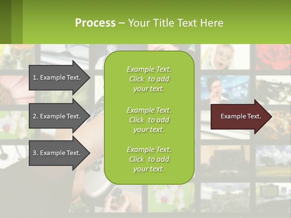 A Person Holding A Remote Control In Front Of A Bunch Of Pictures PowerPoint Template
