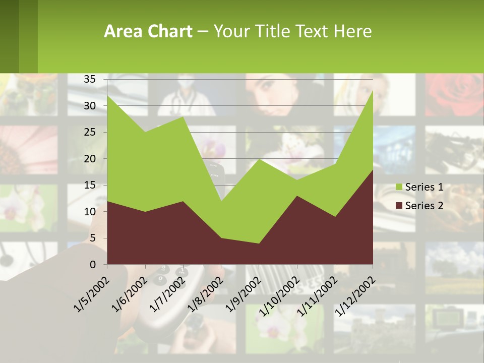 A Person Holding A Remote Control In Front Of A Bunch Of Pictures PowerPoint Template