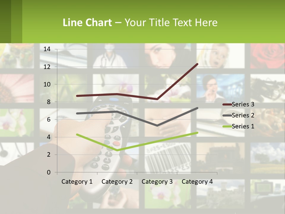 A Person Holding A Remote Control In Front Of A Bunch Of Pictures PowerPoint Template