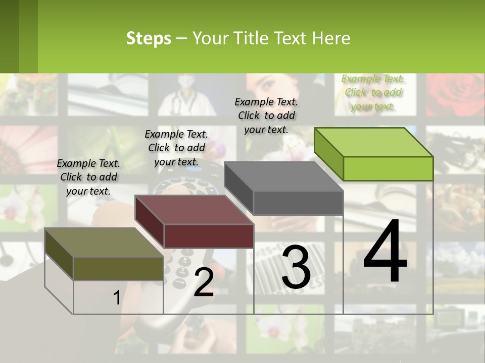 A Person Holding A Remote Control In Front Of A Bunch Of Pictures PowerPoint Template