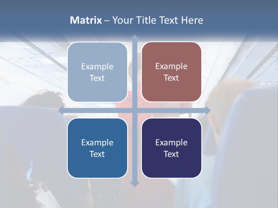 A Woman In A Red Suit Is On An Airplane PowerPoint Template