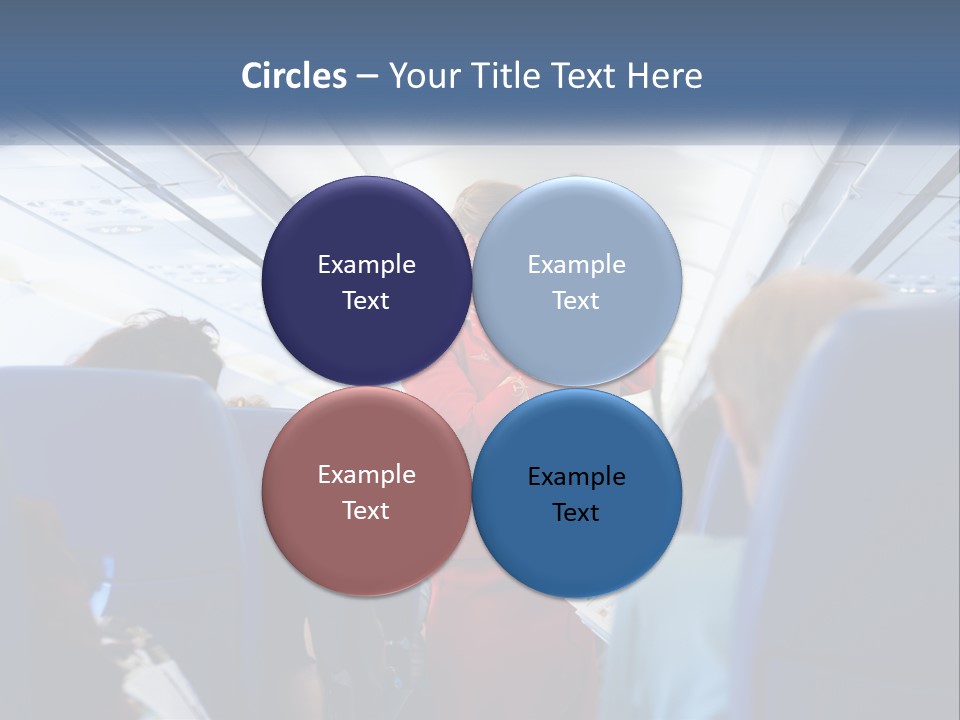 A Woman In A Red Suit Is On An Airplane PowerPoint Template