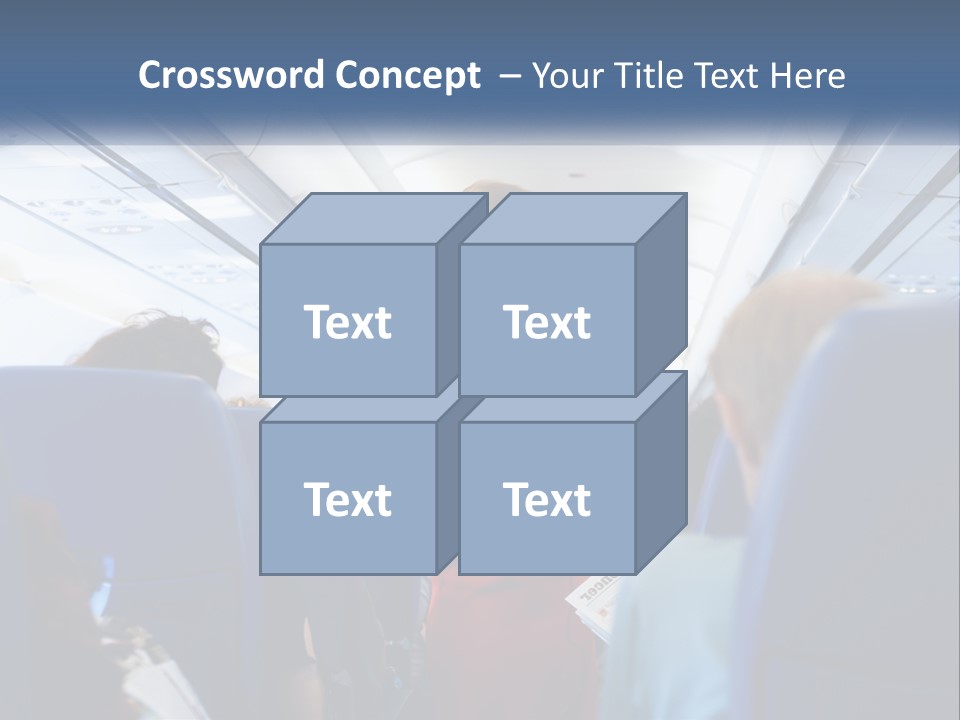A Woman In A Red Suit Is On An Airplane PowerPoint Template