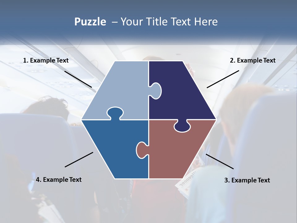 A Woman In A Red Suit Is On An Airplane PowerPoint Template