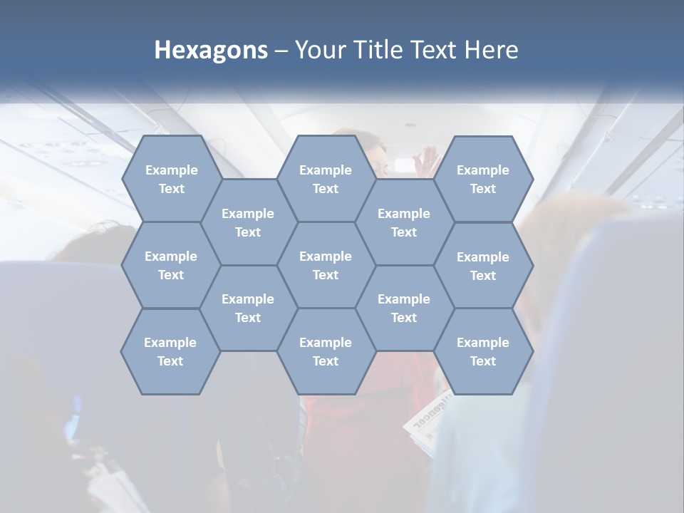 A Woman In A Red Suit Is On An Airplane PowerPoint Template