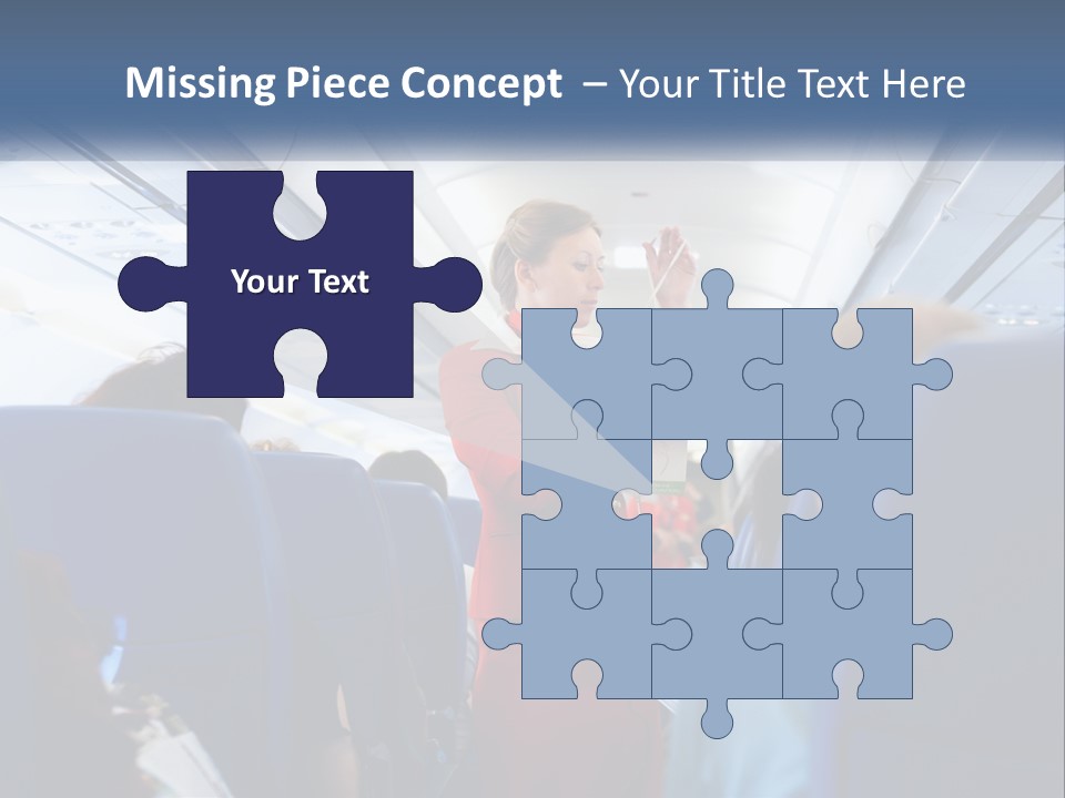 A Woman In A Red Suit Is On An Airplane PowerPoint Template