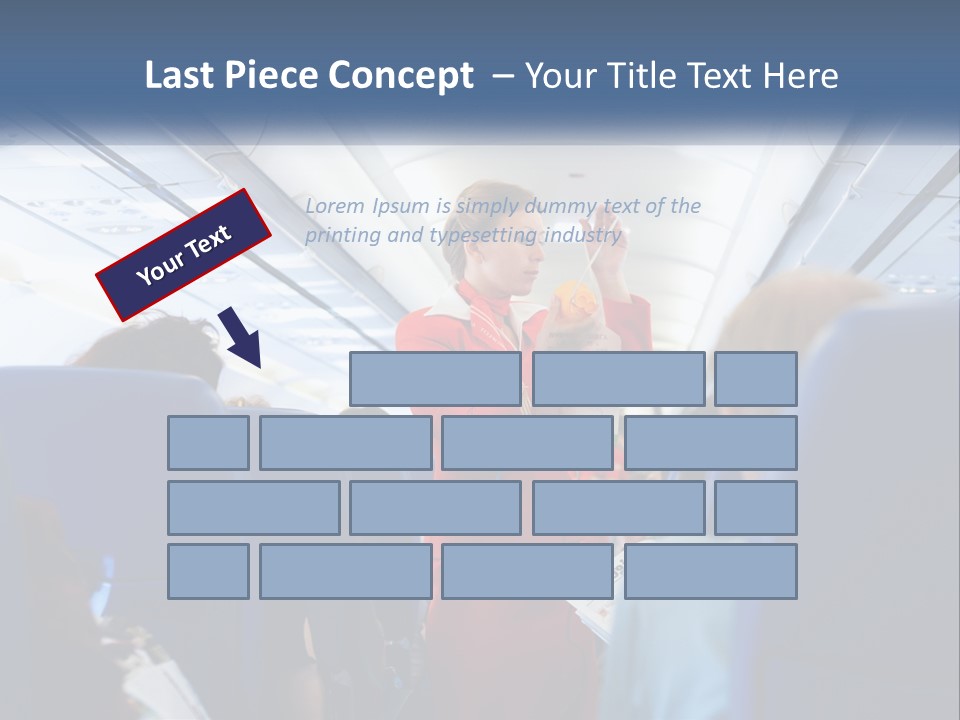 A Woman In A Red Suit Is On An Airplane PowerPoint Template