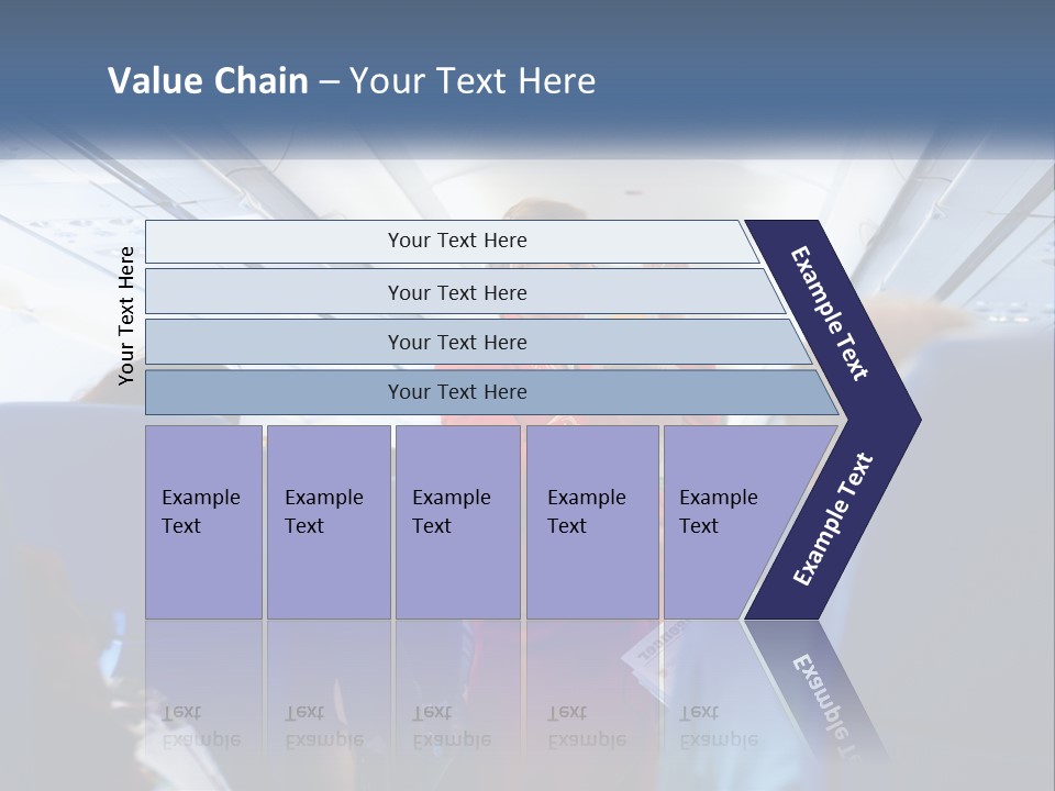 A Woman In A Red Suit Is On An Airplane PowerPoint Template