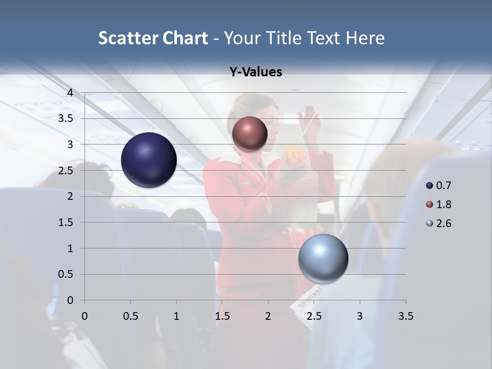A Woman In A Red Suit Is On An Airplane PowerPoint Template