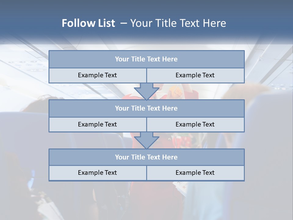 A Woman In A Red Suit Is On An Airplane PowerPoint Template