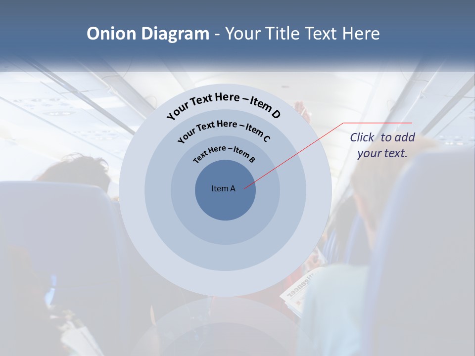 A Woman In A Red Suit Is On An Airplane PowerPoint Template
