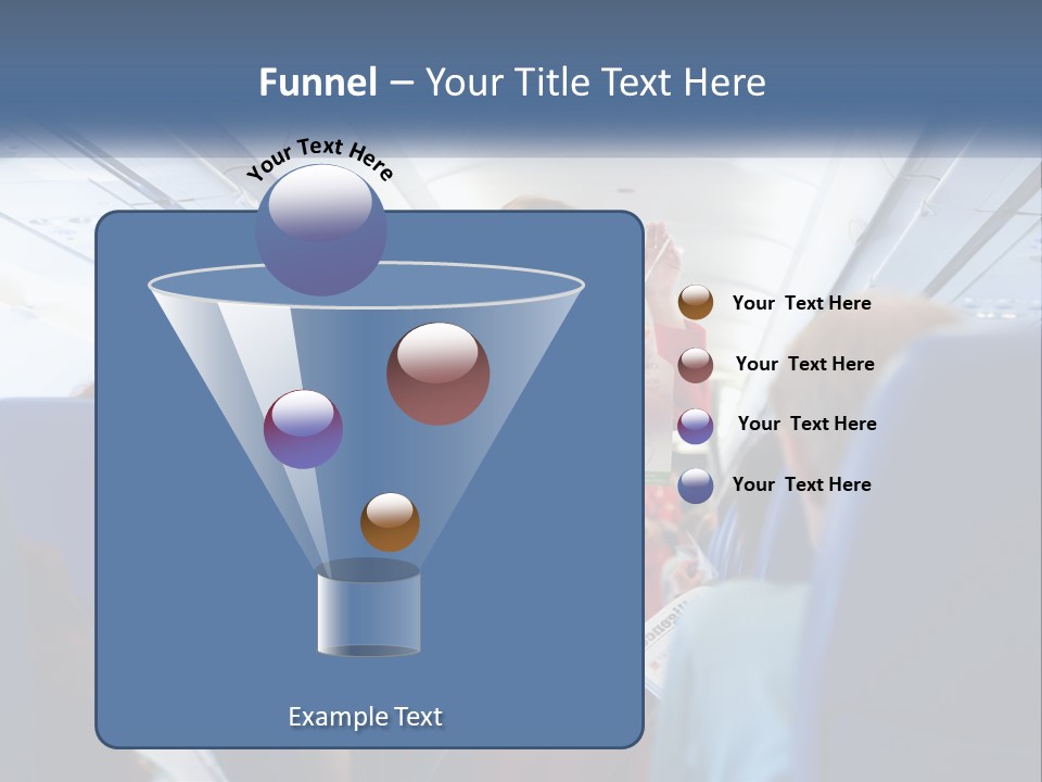 A Woman In A Red Suit Is On An Airplane PowerPoint Template