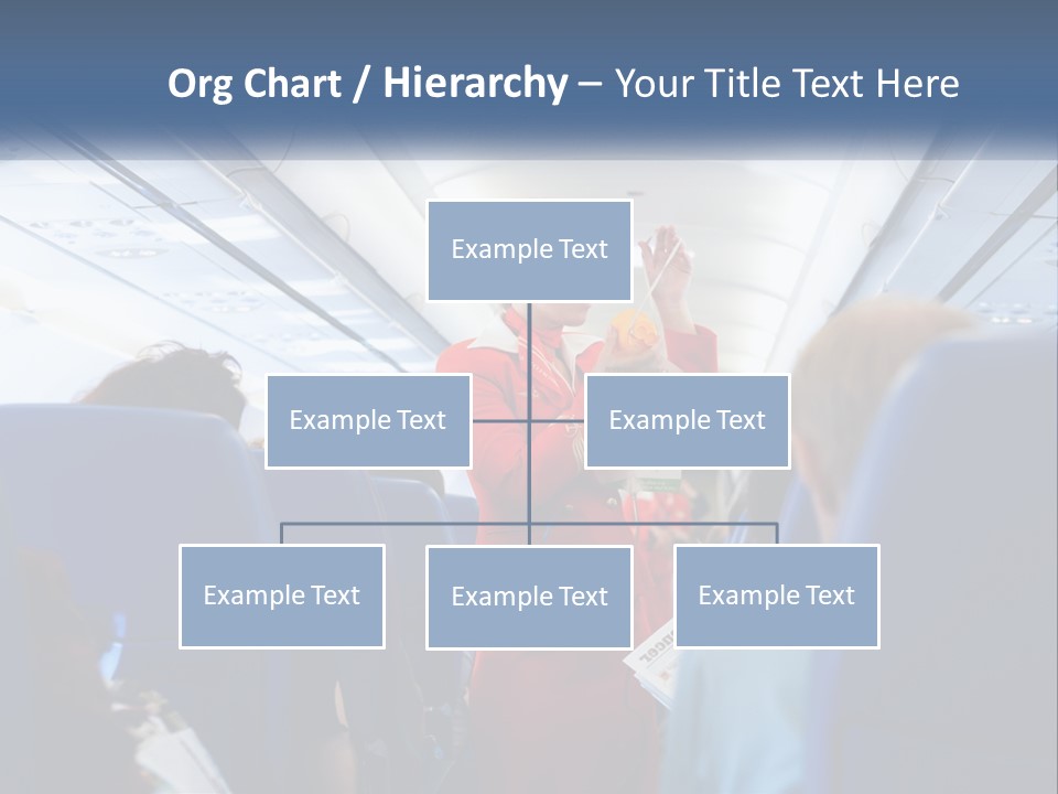 A Woman In A Red Suit Is On An Airplane PowerPoint Template