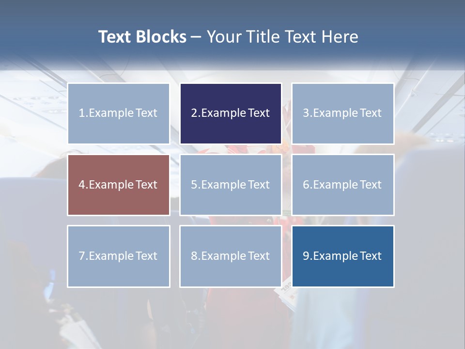 A Woman In A Red Suit Is On An Airplane PowerPoint Template