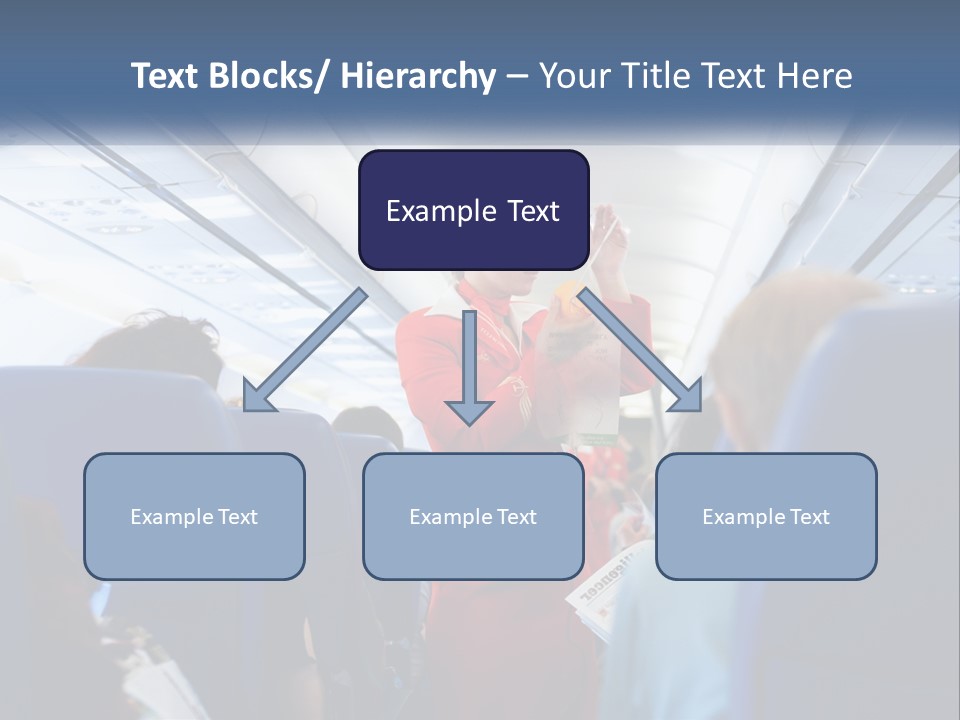 A Woman In A Red Suit Is On An Airplane PowerPoint Template