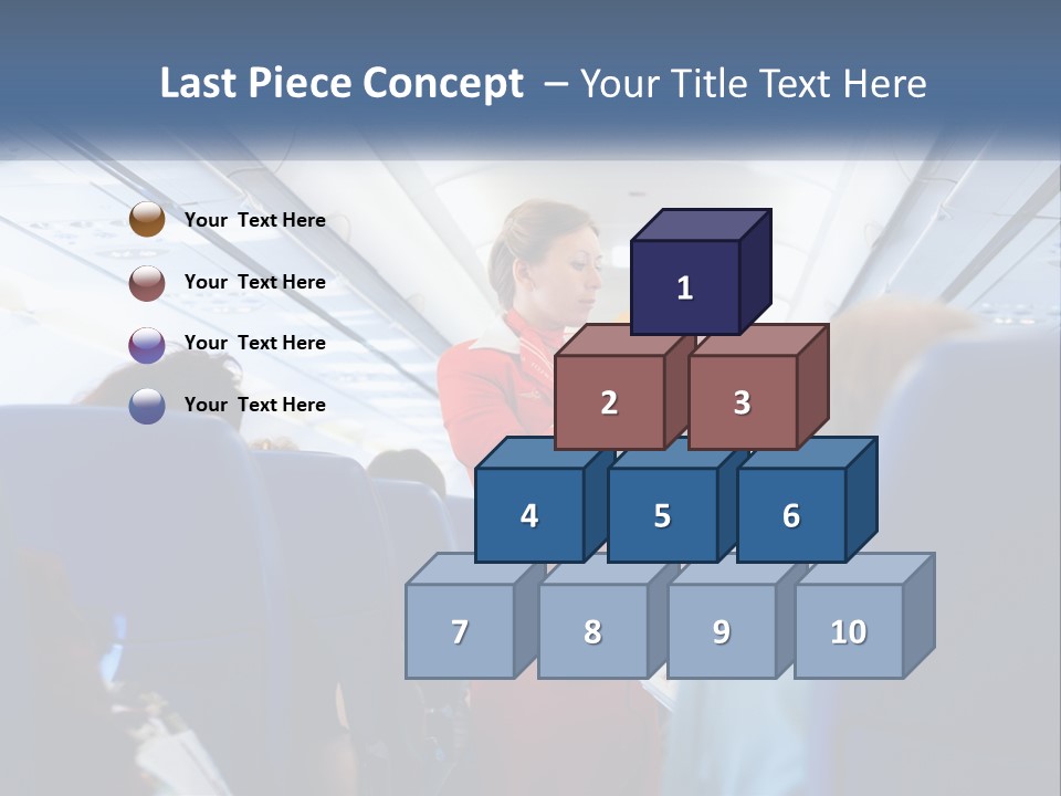 A Woman In A Red Suit Is On An Airplane PowerPoint Template