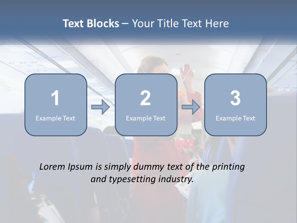 A Woman In A Red Suit Is On An Airplane PowerPoint Template