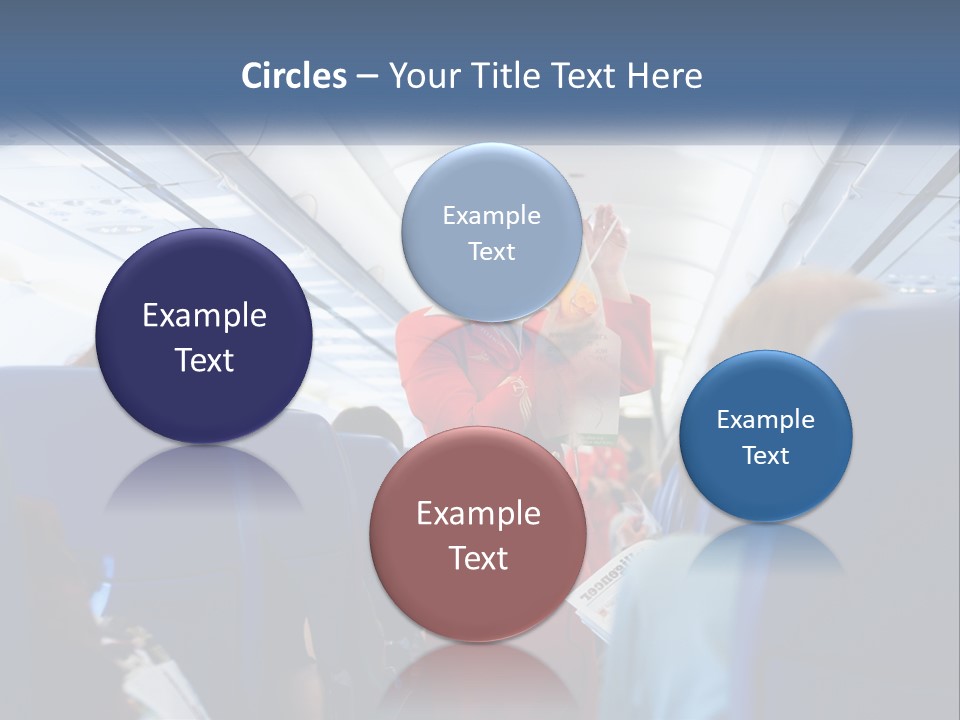 A Woman In A Red Suit Is On An Airplane PowerPoint Template