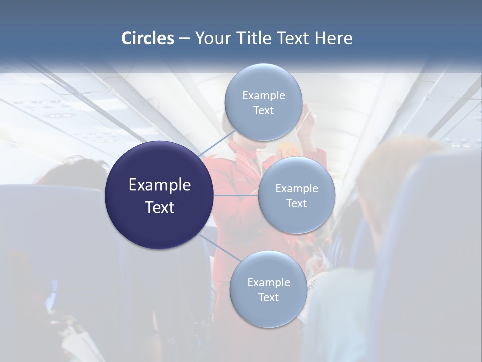 A Woman In A Red Suit Is On An Airplane PowerPoint Template