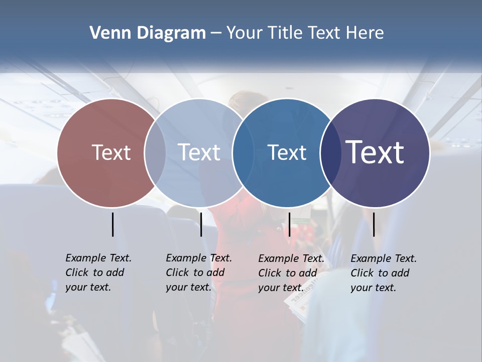 A Woman In A Red Suit Is On An Airplane PowerPoint Template