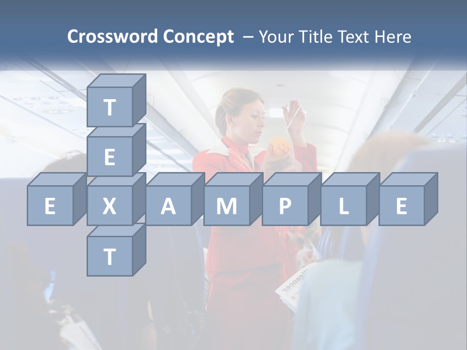 A Woman In A Red Suit Is On An Airplane PowerPoint Template