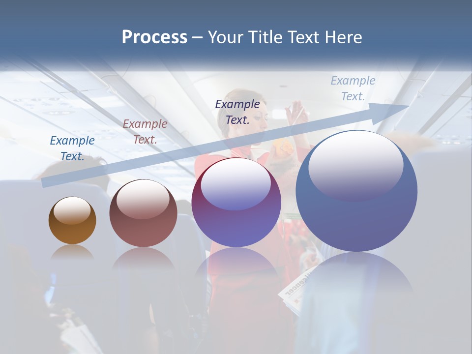 A Woman In A Red Suit Is On An Airplane PowerPoint Template