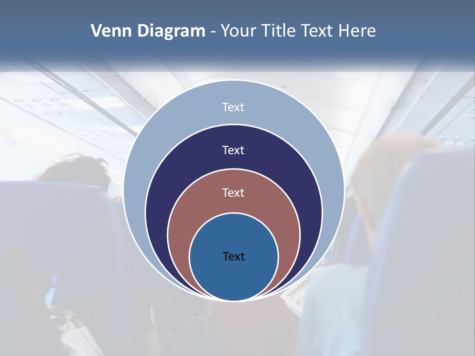 A Woman In A Red Suit Is On An Airplane PowerPoint Template