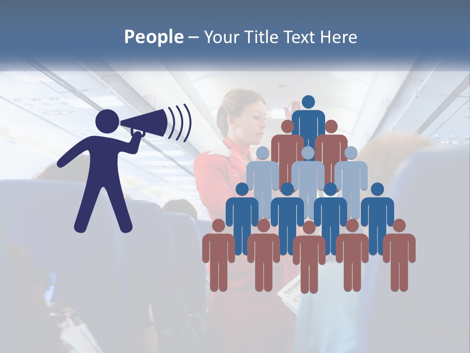 A Woman In A Red Suit Is On An Airplane PowerPoint Template