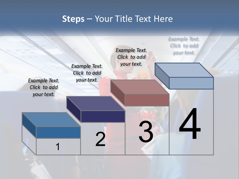 A Woman In A Red Suit Is On An Airplane PowerPoint Template