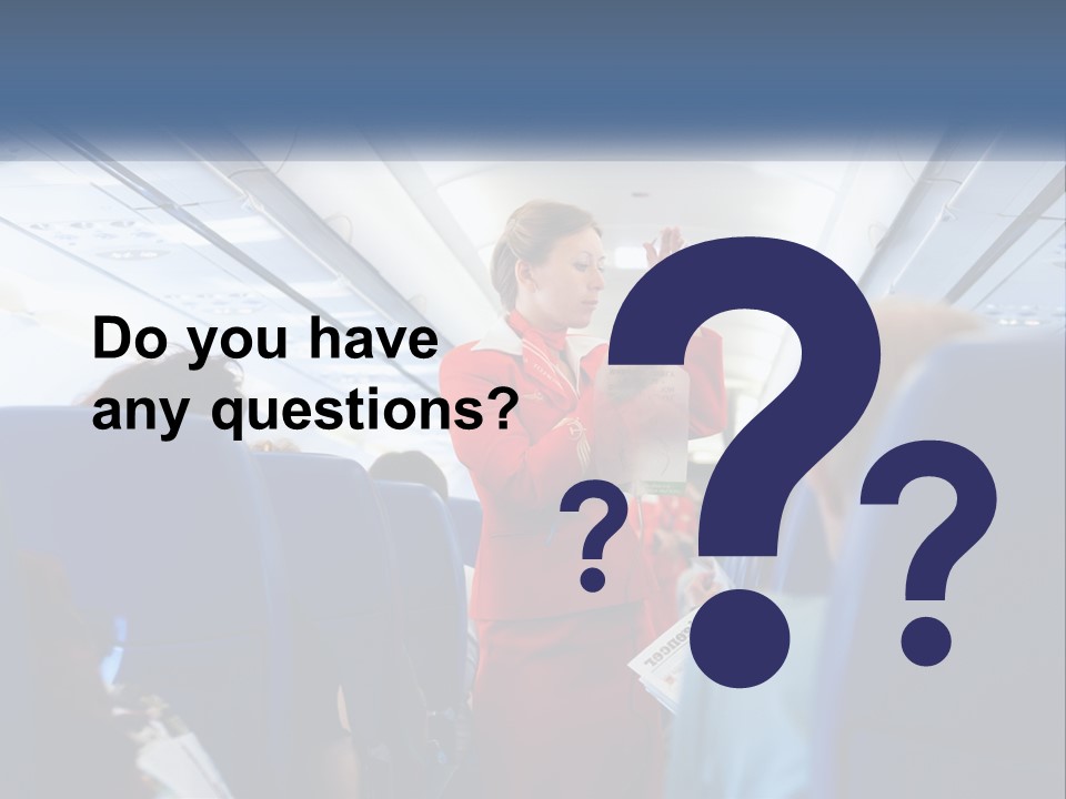 A Woman In A Red Suit Is On An Airplane PowerPoint Template