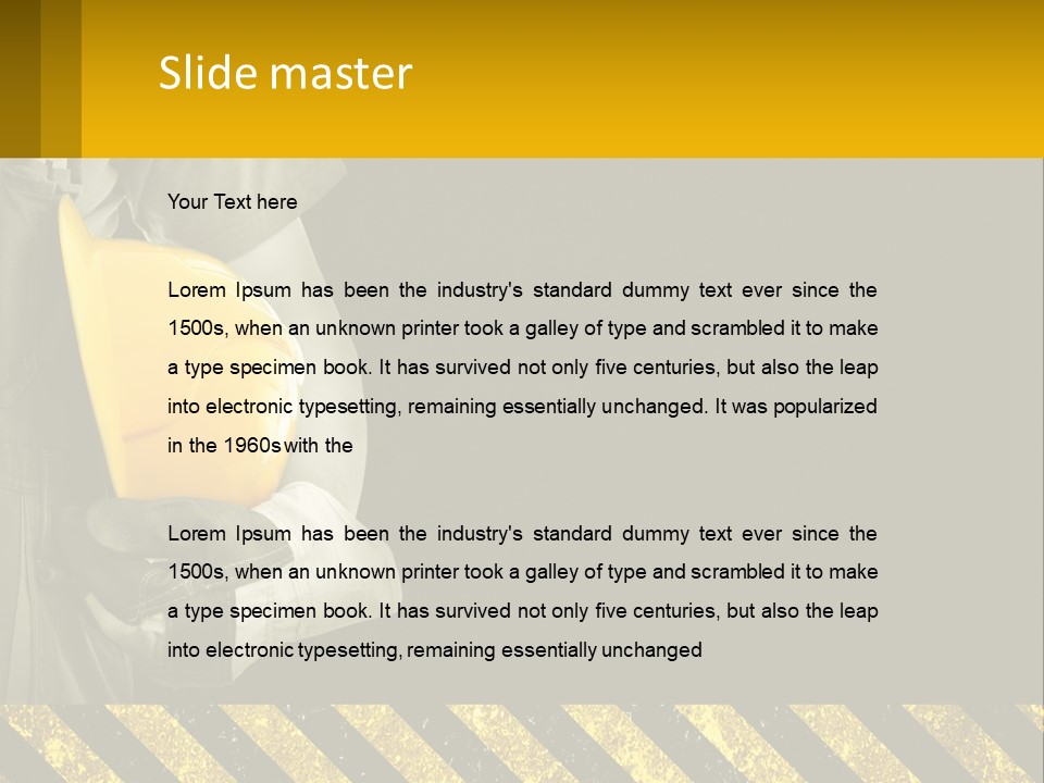 A Construction Worker Holding A Hard Hat Powerpoint Presentation PowerPoint Template