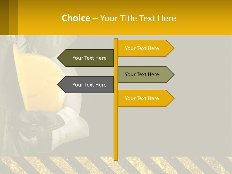 A Construction Worker Holding A Hard Hat Powerpoint Presentation PowerPoint Template