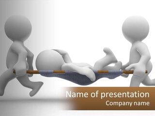 A Group Of People Pushing A Man On A Stretcher PowerPoint Template