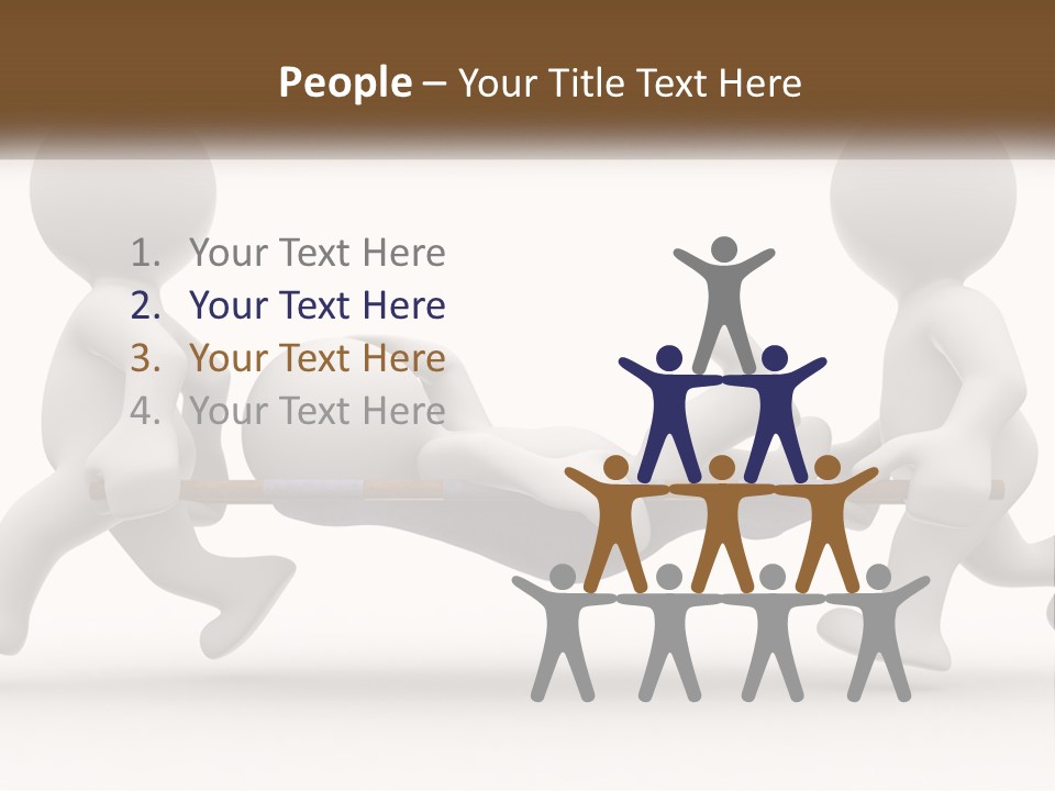 A Group Of People Pushing A Man On A Stretcher PowerPoint Template